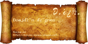 Domján Ágnes névjegykártya