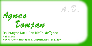 agnes domjan business card